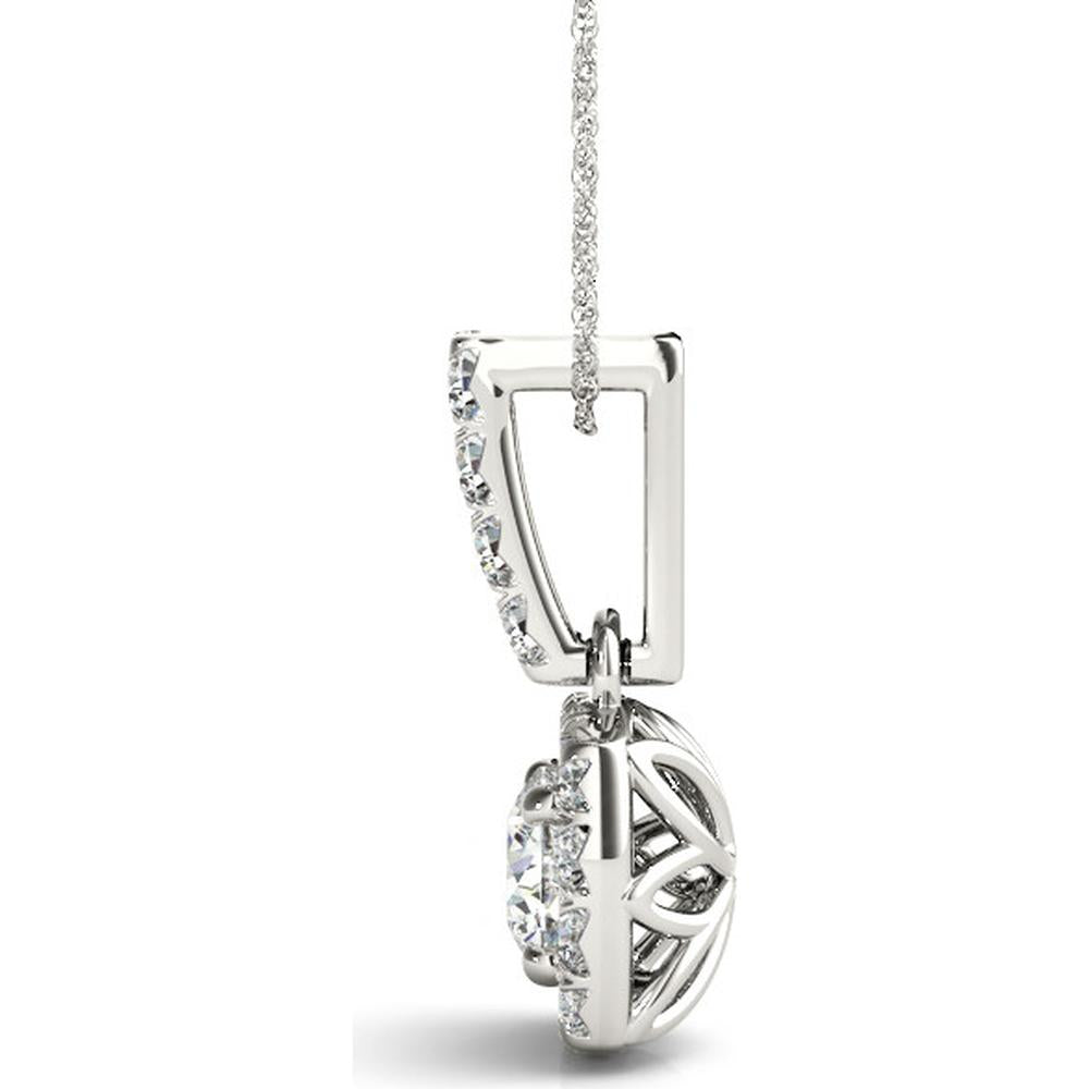 14K White Gold Halo Pendant with 0.33 Carat Lab-Grown Diamond by Robinson's Jewelers
