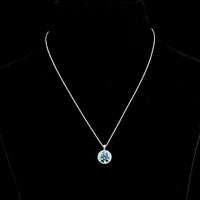 14K White Gold Halo Pendant with 3.09 Carat Fancy Vivid Blue Lab Grown Diamond and 0.30 Carat White Diamond Accents - Total 3.39 Carats - Covaloro Fine Jewelry