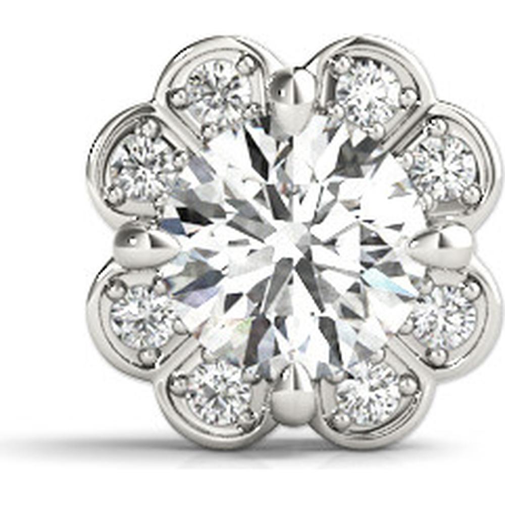 14K White Gold Halo Pendant with Lab-Grown Diamonds - 0.067 Carat Total Weight by Robinson's Jewelers