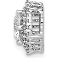 14K White Gold Halo Pendant with Round Diamond Border - 0.5 Carat Total Diamond Weight by Monteluci Fine Jewelry