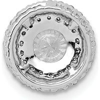 14K White Gold Halo Pendant with Round Diamond Border - 0.5 Carat Total Diamond Weight by Monteluci Fine Jewelry