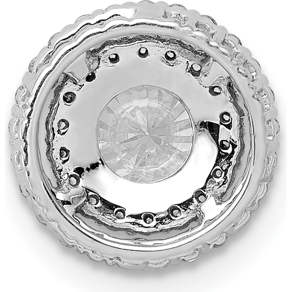 14K White Gold Halo Pendant with Round Diamond Border - 0.5 Carat Total Diamond Weight by Monteluci Fine Jewelry