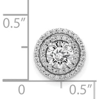 14K White Gold Halo Pendant with Round Diamond Border - 0.5 Carat Total Diamond Weight by Monteluci Fine Jewelry