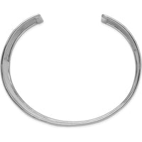 14K White Gold Hammered Polished Cuff Bangle Bracelet - 37mm Wide by Oro Pregiato