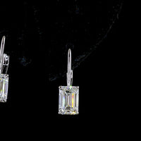 14K White Gold Hanging Earrings with Emerald Cut Lab Diamonds - 2.13 Carats Total Weight (E-F VVS2) - Covaloro Fine Jewelry