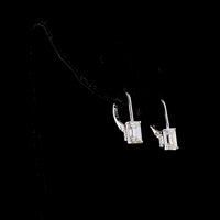 14K White Gold Hanging Earrings with Emerald Cut Lab Diamonds - 2.13 Carats Total Weight (E-F VVS2) - Covaloro Fine Jewelry