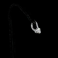 14K White Gold Hanging Lever-Back Earrings with 4.21 Carats Total Weight Round Brilliant Lab Diamonds (F VS1) with Prong Settings - Covaloro Fine Jewelry
