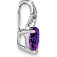 14K White Gold Heart Amethyst Pendant with Diamond Accents - 1.15 Carat Amethyst, 0.025 Carat Diamond by Lumare Gioia