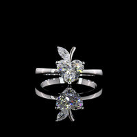 14K White Gold Heart and Marquise Toi et Moi Ring with E VS1 Lab Diamonds - 1.33 Carat Total Weight - Covaloro Fine Jewelry