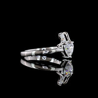 14K White Gold Heart and Marquise Toi et Moi Ring with E VS1 Lab Diamonds - 1.33 Carat Total Weight - Covaloro Fine Jewelry
