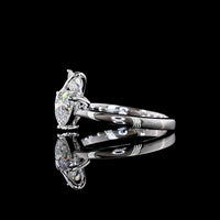 14K White Gold Heart and Marquise Toi et Moi Ring with E VS1 Lab Diamonds - 1.33 Carat Total Weight - Covaloro Fine Jewelry