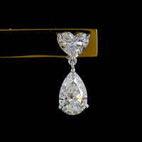 14K White Gold Heart-and-Pear Diamond Drop Earrings - 4.74 Carat Total Weight, Lab-Grown D-E VVS1-VS1 IGI Certified - Covaloro Fine Jewelry