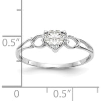 14K White Gold Heart-Cut White Topaz Ring - 0.55 Carat Natural Gemstone by Oro Pregiato