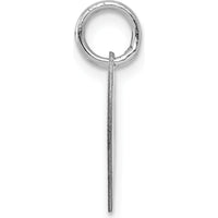14K White Gold Heart Disc Charm Pendant - Polished Finish, 18mm Length by Oro Pregiato