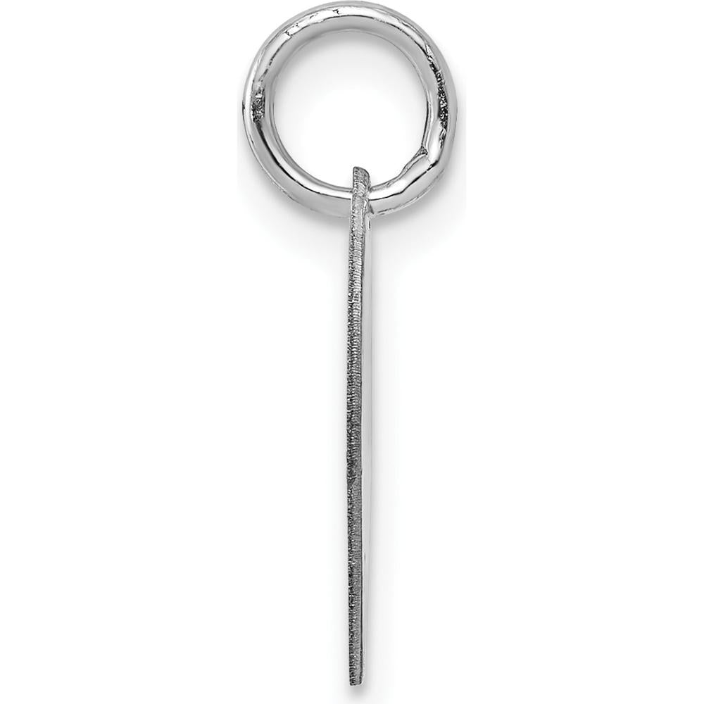 14K White Gold Heart Disc Charm Pendant - Polished Finish, 18mm Length by Oro Pregiato