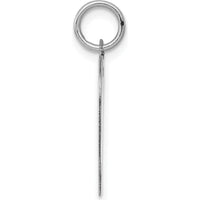 14K White Gold Heart Disc Charm Pendant with Polished Finish and Rhodium Plating by Oro Pregiato