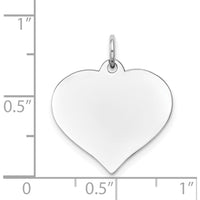 14K White Gold Heart Disc Charm Pendant with Polished Finish and Rhodium Plating by Oro Pregiato