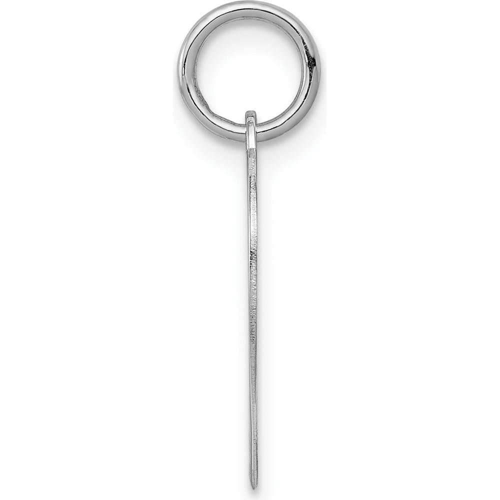 14K White Gold Heart Disc Charm with Polished Finish and Rhodium Plating by Oro Pregiato