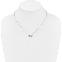 14K White Gold Heart Infinity Necklace with 13 Blue Diamonds and 19 White Diamonds - 1/10 Carat Total Diamond Weight by Monteluci Fine Jewelry