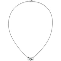 14K White Gold Heart Infinity Necklace with 13 Blue Diamonds and 19 White Diamonds - 1/10 Carat Total Diamond Weight by Monteluci Fine Jewelry