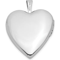 14K White Gold Heart Locket Pendant with Diamond Star Center - 0.01 Carat Total Diamond Weight by Monteluci Fine Jewelry
