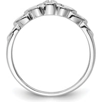 14K White Gold Heart Motif Ring Mounting with Center Setting for 0.02 Carat Round Diamond by Oro Pregiato