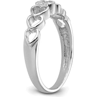 14K White Gold Heart Motif Ring Mounting with Center Setting for 0.02 Carat Round Diamond by Oro Pregiato