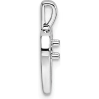 14K White Gold Heart Pendant Mounting for 1-2.3mm Stones - Rhodium Plated, 16.2mm Length by Oro Pregiato