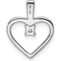 14K White Gold Heart Pendant Mounting for 1-2.3mm Stones - Rhodium Plated, 16.2mm Length by Oro Pregiato