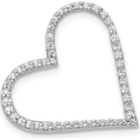 14K White Gold Heart Pendant Slide with Natural Round Diamonds - 0.06 Carat Total Diamond Weight by Monteluci Fine Jewelry