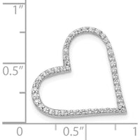 14K White Gold Heart Pendant Slide with Natural Round Diamonds - 0.06 Carat Total Diamond Weight by Monteluci Fine Jewelry