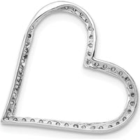 14K White Gold Heart Pendant Slide with Natural Round Diamonds - 0.06 Carat Total Diamond Weight by Monteluci Fine Jewelry