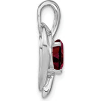 14K White Gold Heart Pendant with Natural Garnet and Round Diamonds - 0.992 Carat Total Gemstone Weight by Lumare Gioia