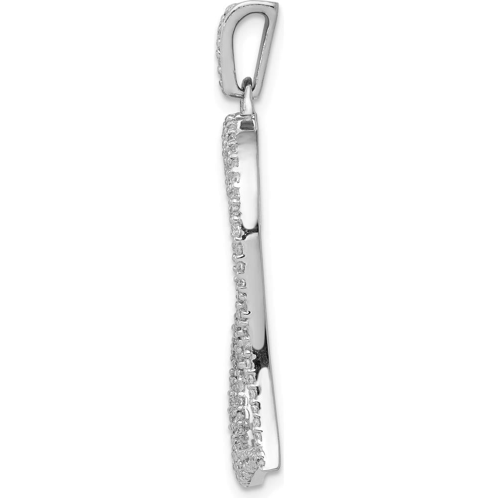 14K White Gold Heart Pendant with Natural Round Diamonds - 1/2 Carat Total Diamond Weight by Monteluci Fine Jewelry