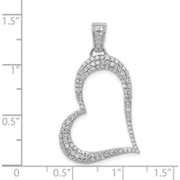 14K White Gold Heart Pendant with Natural Round Diamonds - 1/2 Carat Total Diamond Weight by Monteluci Fine Jewelry