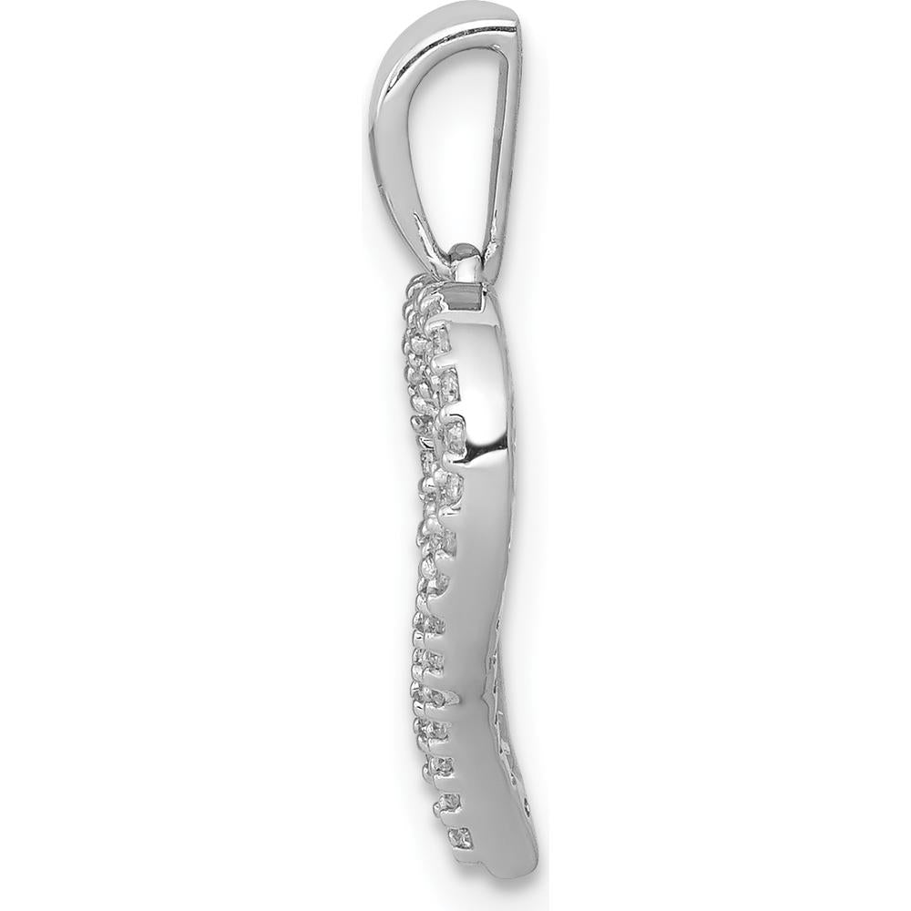 14K White Gold Heart Pendant with Round Diamonds - 0.25 Carat Total Diamond Weight by Monteluci Fine Jewelry