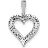 14K White Gold Heart Pendant with Round Diamonds - 0.25 Carat Total Diamond Weight by Monteluci Fine Jewelry