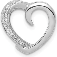 14K White Gold Heart Pendant with Round Diamonds - 1/20 Carat Total Diamond Weight by Monteluci Fine Jewelry
