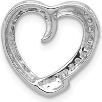 14K White Gold Heart Pendant with Round Diamonds - 1/20 Carat Total Diamond Weight by Monteluci Fine Jewelry