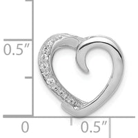 14K White Gold Heart Pendant with Round Diamonds - 1/20 Carat Total Diamond Weight by Monteluci Fine Jewelry