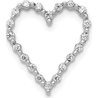 14K White Gold Heart Pendant with Round Diamonds - 1/5 Carat Total Diamond Weight by Monteluci Fine Jewelry