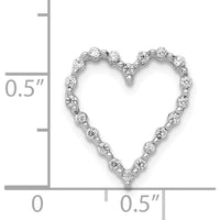 14K White Gold Heart Pendant with Round Diamonds - 1/5 Carat Total Diamond Weight by Monteluci Fine Jewelry