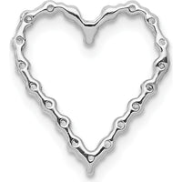 14K White Gold Heart Pendant with Round Diamonds - 1/5 Carat Total Diamond Weight by Monteluci Fine Jewelry