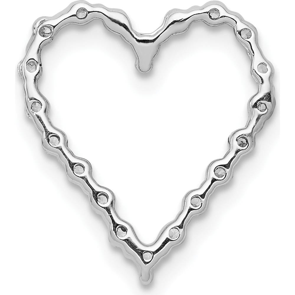14K White Gold Heart Pendant with Round Diamonds - 1/5 Carat Total Diamond Weight by Monteluci Fine Jewelry