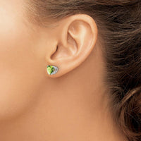 14K White Gold Heart Peridot Stud Earrings - 1.40 Carat Total Peridot Weight by Monteluci Fine Jewelry