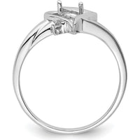 14K White Gold Heart Ring Mounting for 6x4mm Pear-Shaped Gemstone by Monteluci Fine Jewelry