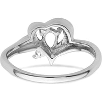 14K White Gold Heart Ring Mounting for 6x4mm Pear-Shaped Gemstone by Monteluci Fine Jewelry