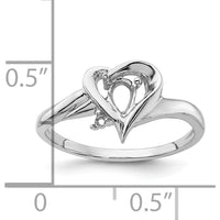 14K White Gold Heart Ring Mounting for 6x4mm Pear-Shaped Gemstone by Monteluci Fine Jewelry
