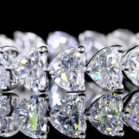 14K White Gold Heart Shape Diamond Eternity Band with East-West Set 18 Lab Grown Diamonds - 3.52 Carat Total Weight, E-F Color VS Clarity - Covaloro Fine Jewelry