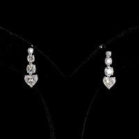 14K White Gold Heart Shape Drop Earrings with Lab-Grown Diamonds - 3.57 Total Carat Weight - Covaloro Fine Jewelry